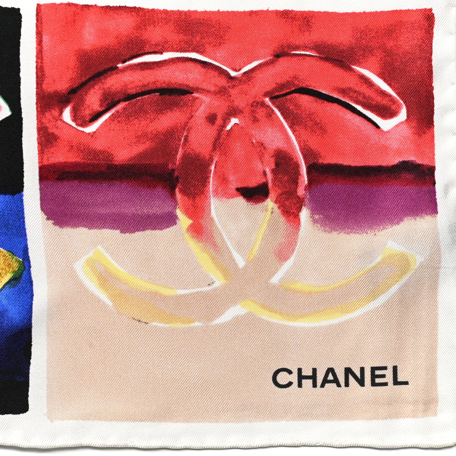 Chanel Silk Watercolor CC Scarf Multicolor 2 of 3