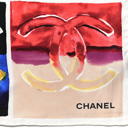 Chanel Silk Watercolor CC Scarf Multicolor 2 of 3