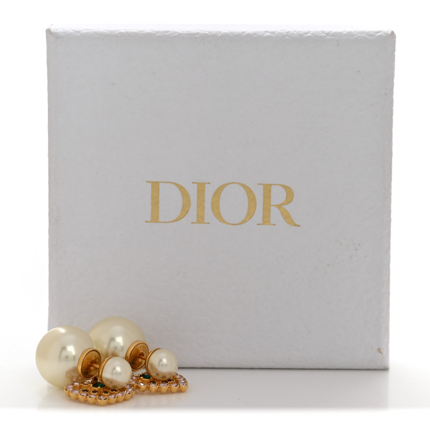 Pearl Crystal Heart Tribal Earrings Gold Multicolor