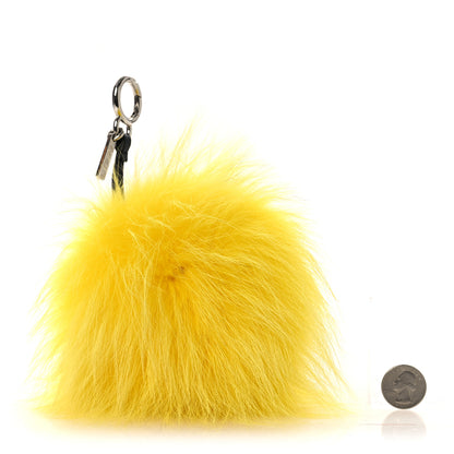 Fendi Fox Mink Rabbit Fur Vitello Dolce Flashy Monster Bag Bug Charm Giallo Fluo Multicolor 2 of 4