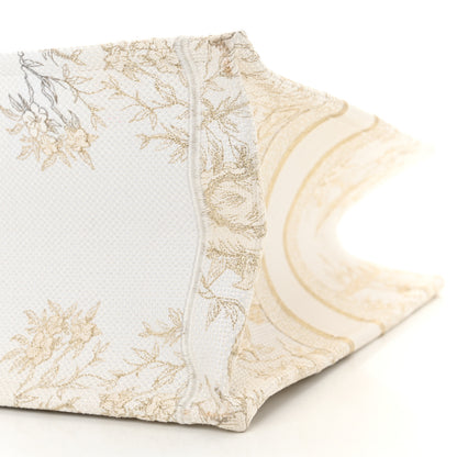 Christian Dior Canvas Embroidered Medium Jardin D'Hiver Book Tote White Gold 9 of 13