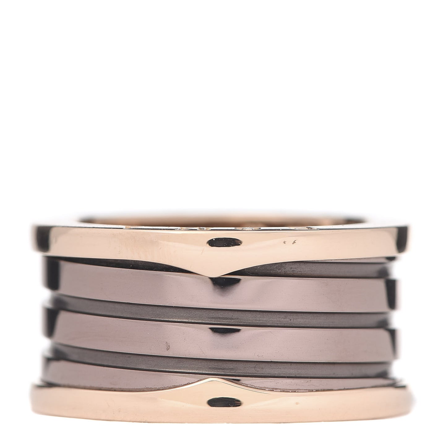 18K Rose Gold Bronze Cermet B.Zero1 Roma Four-Band Ring 59 8.75