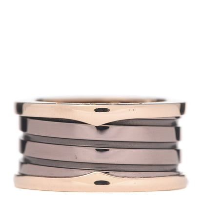 Bulgari 18K Rose Gold Bronze Cermet B.Zero1 Roma Four-Band Ring 59 8.75 3 of 5