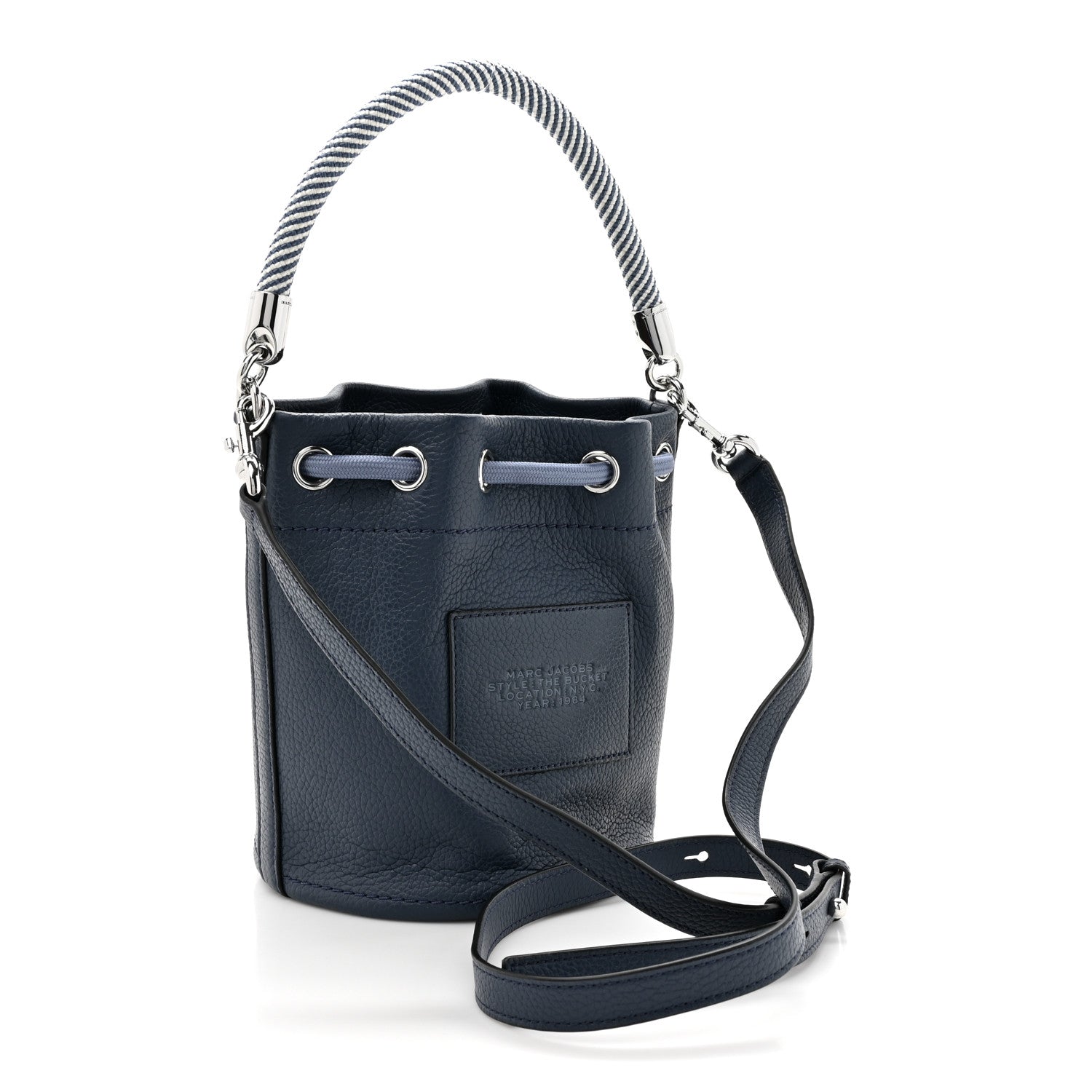 Marc Jacobs Grained Calfskin Mini The Bucket Bag Blue Sea 3 of 10