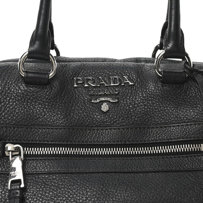 Prada Vitello Phenix Bowling Bag Black 7 of 9