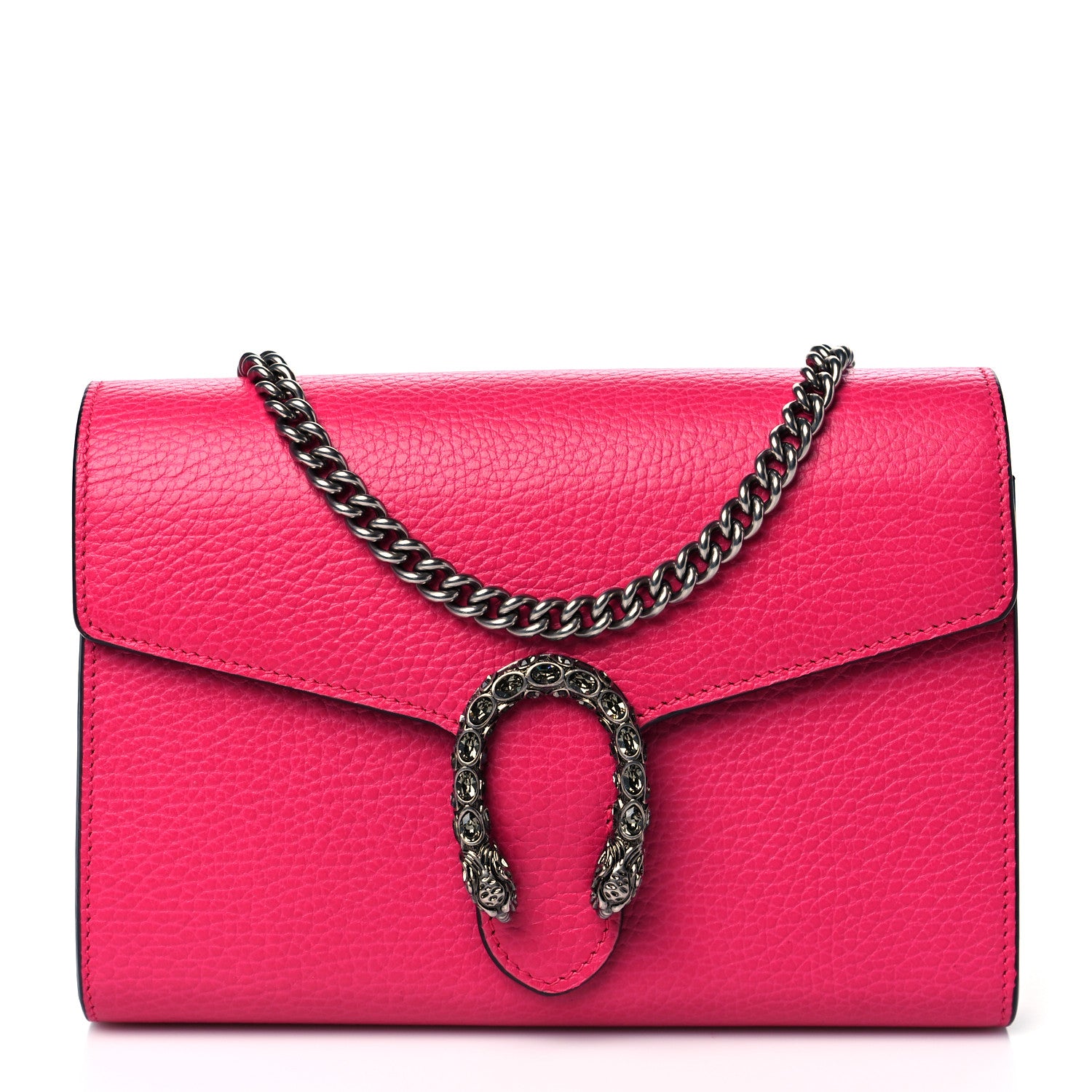 Gucci Dollar Calfskin Crystal Mini Dionysus Chain Wallet Box Pink 1 of 10