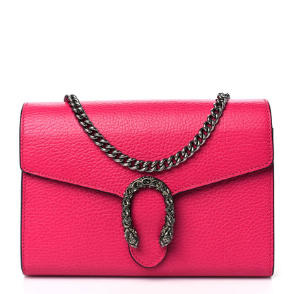 Gucci Dollar Calfskin Crystal Mini Dionysus Chain Wallet Box Pink 1 of 10