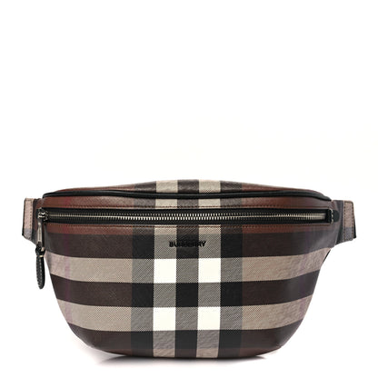 Burberry E-canvas Check Cason Bum Bag Dark Birch Brown 1 of 10