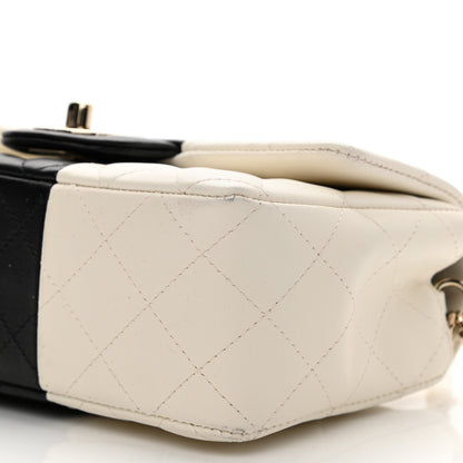 Chanel Lambskin Quilted Mini Rectangular Flap White Black 10 of 11