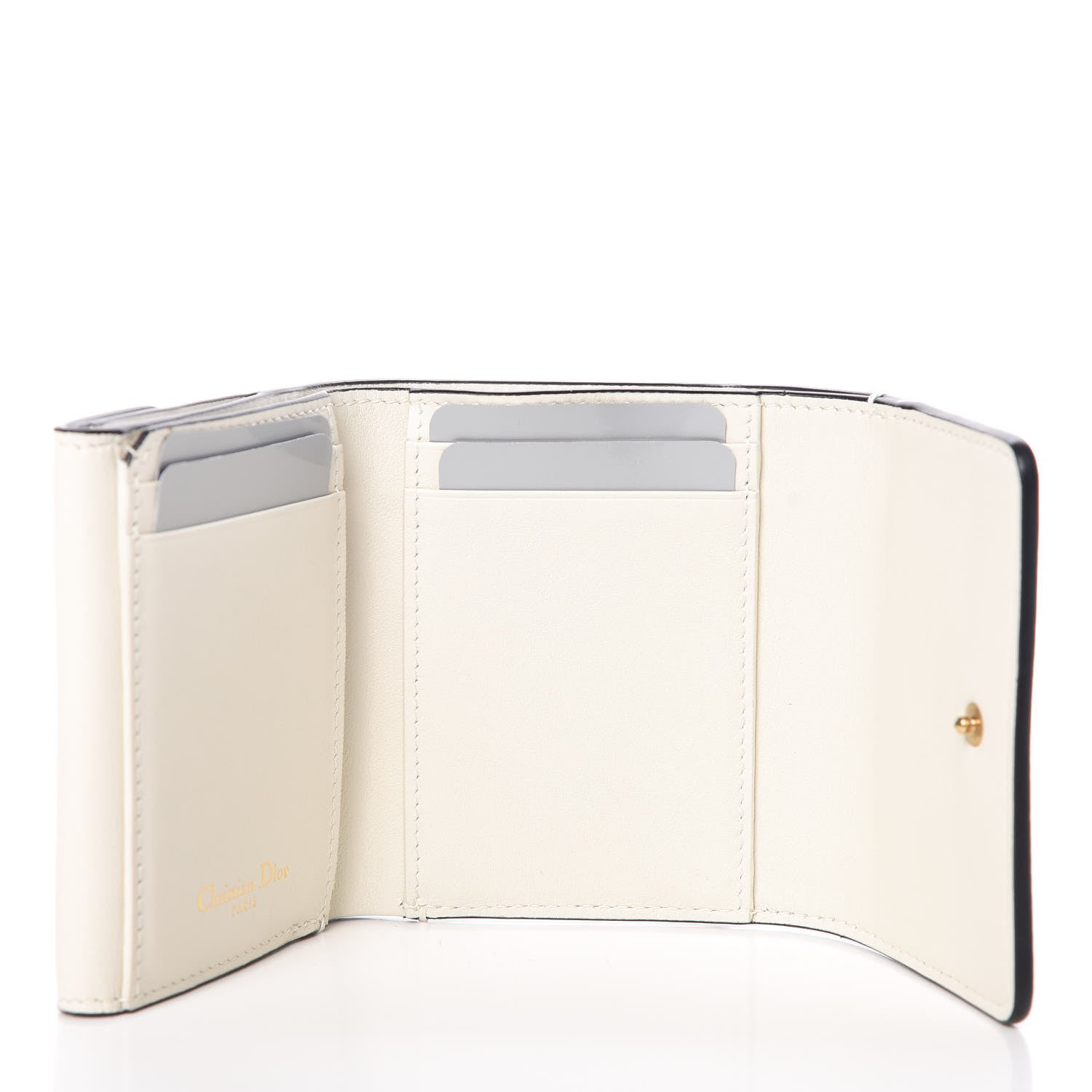 Christian Dior Calfskin Embossed Stars Medium Wallet White Multi 5 of 7