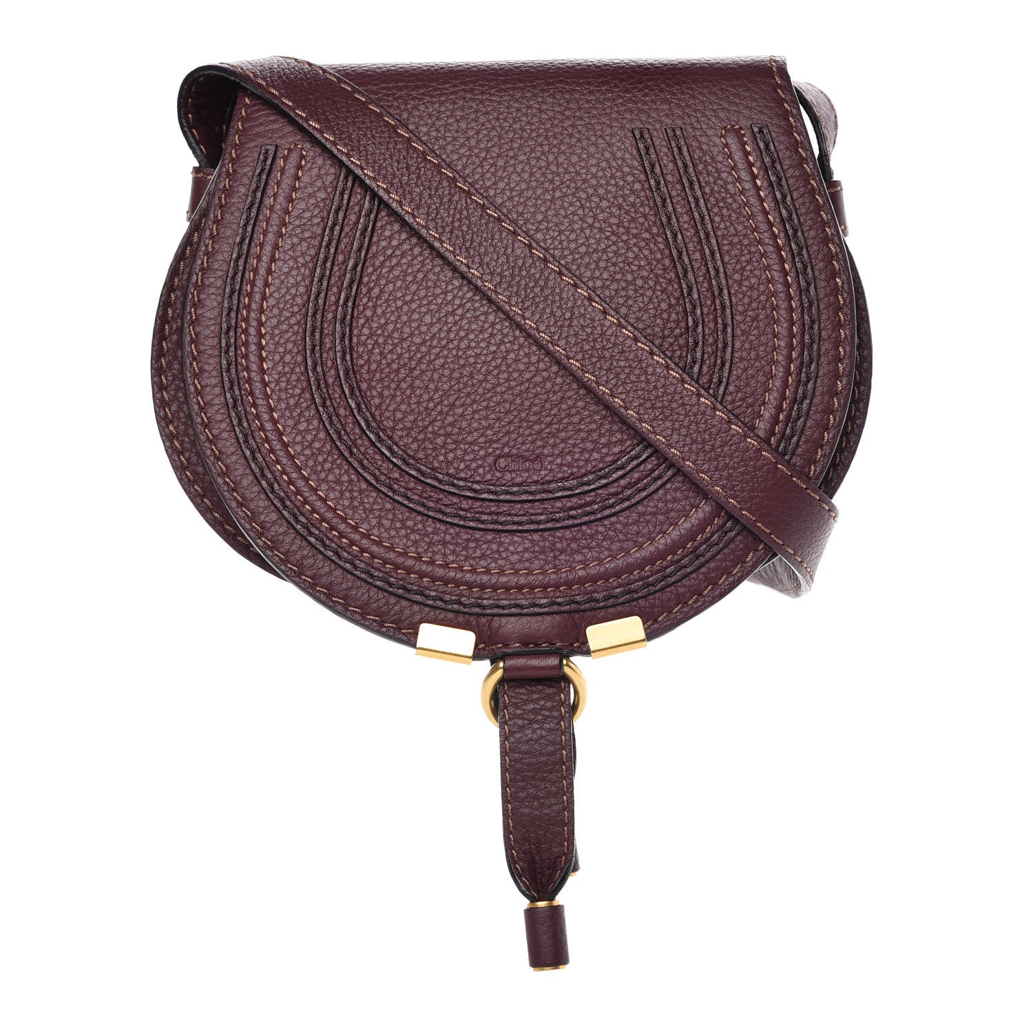Chloe Calfskin Mini Marcie Round Crossbody Bag Dark Velvet 1 of 7