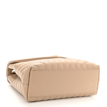 Saint Laurent Calfskin Y Quilted Monogram Medium Loulou Chain Satchel Dark Beige 3 of 10