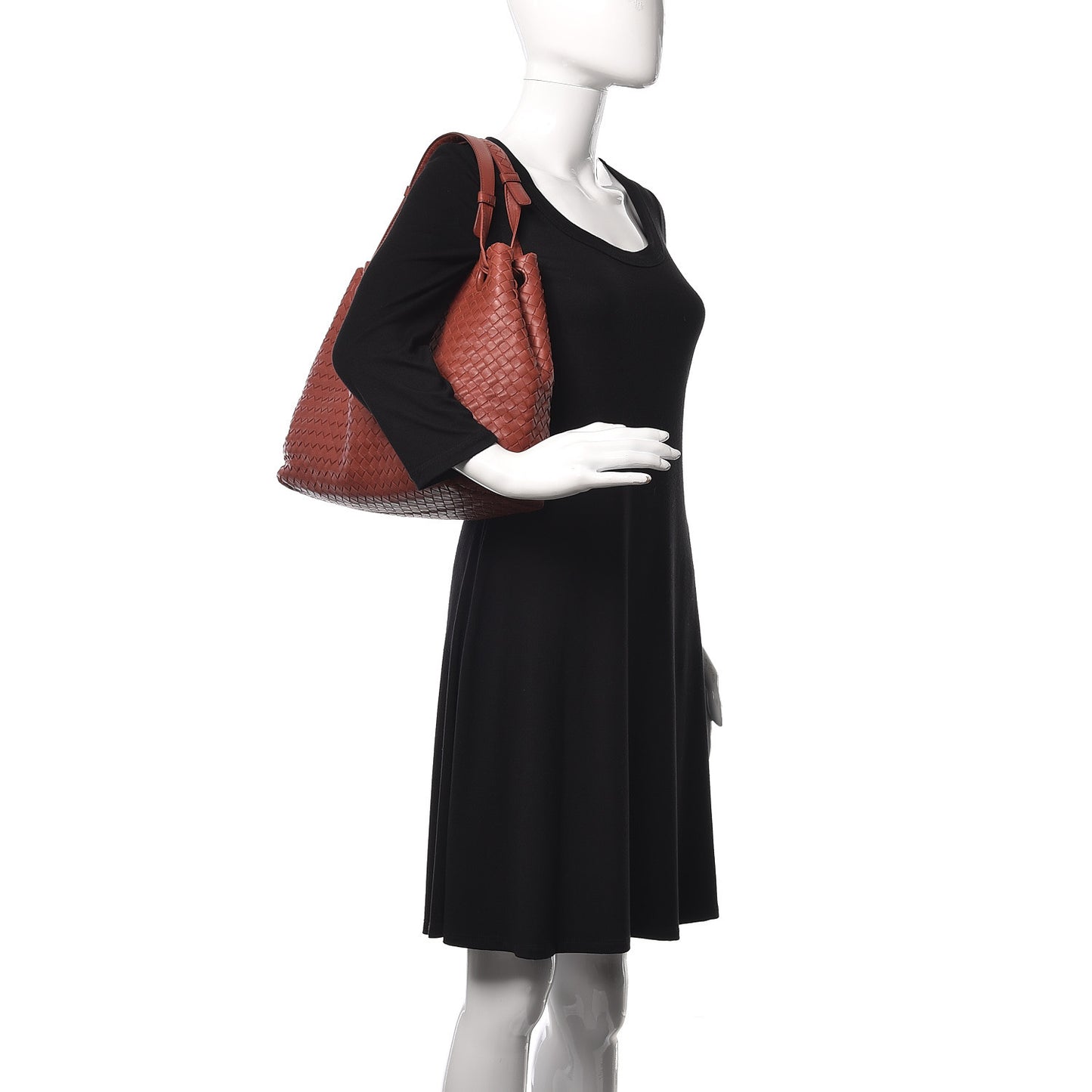 Nappa Intrecciato Medium Garda Bag Burnt Red