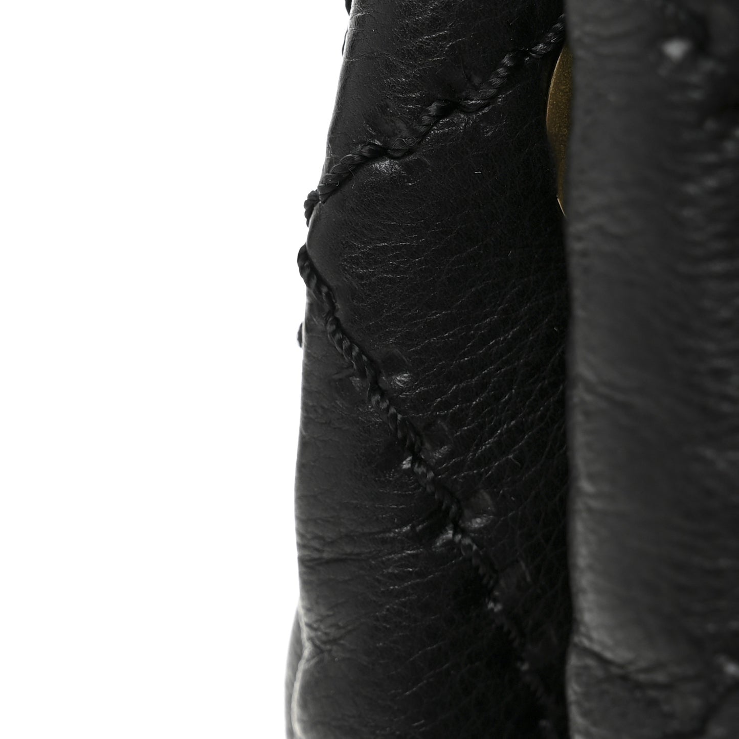 Calfskin Stitched Small Retro Chain Tote Black