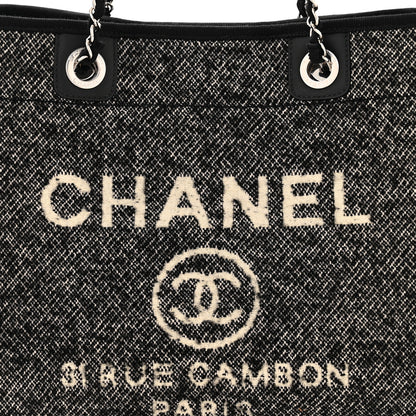 Chanel Mixed Fibers Calfskin Small Deauville Tote Black 8 of 10