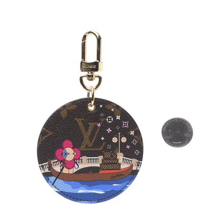 Louis Vuitton Monogram 2019 Christmas Animation Venice Bag Charm Key Ring Blue 2 of 4