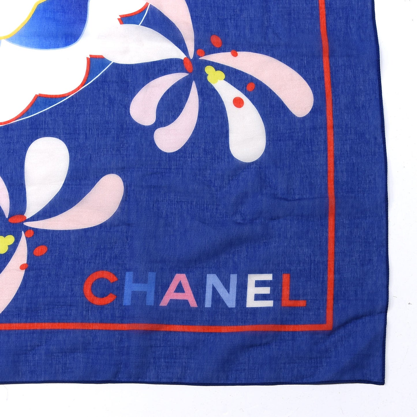 Cotton Cashmere Floral CC Pareo Scarf Blue