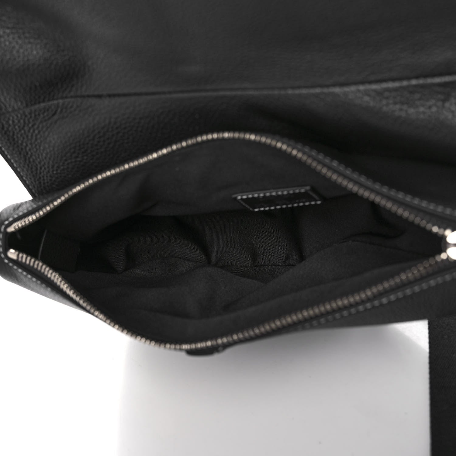 Christian Dior Grained Calfskin Logo Saddle Messenger Bag Black 6 of 11