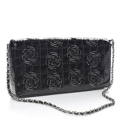 Chanel Patent Perforated Camellia East West Flap Black 3 of 11