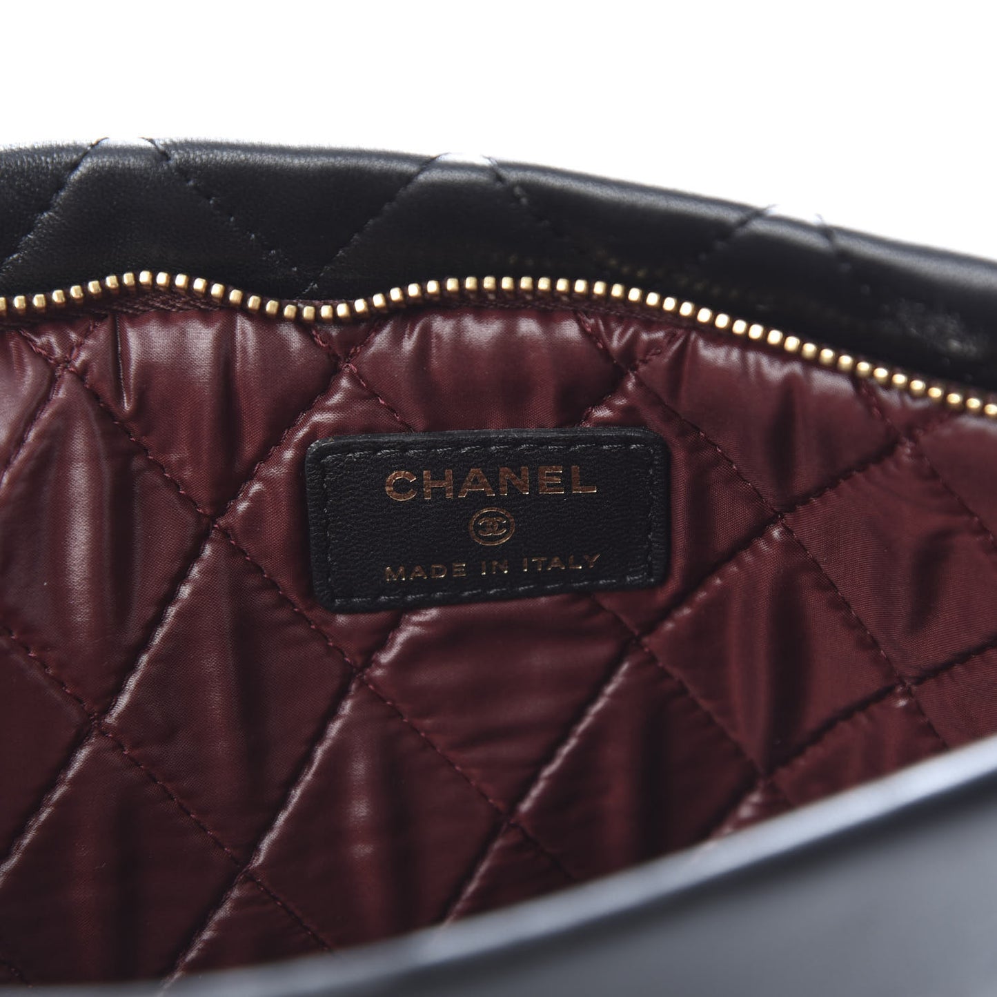 Lambskin Quilted CC Beauty Clutch Black