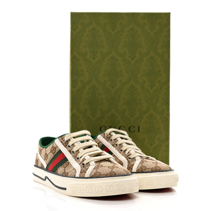 Gucci GG Monogram Web Womens 1977 Tennis Sneakers 36.5 Beige Ebony Mystic White 9 of 9