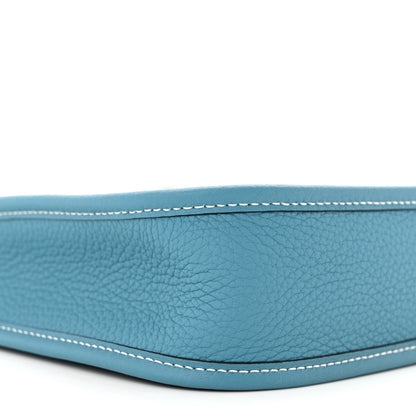Hermes Taurillon Clemence Evelyne TPM New Blue Jean 9 of 11