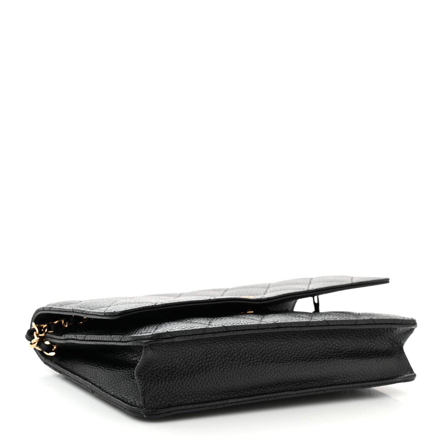 Caviar Quilted Wallet on Chain WOC Black