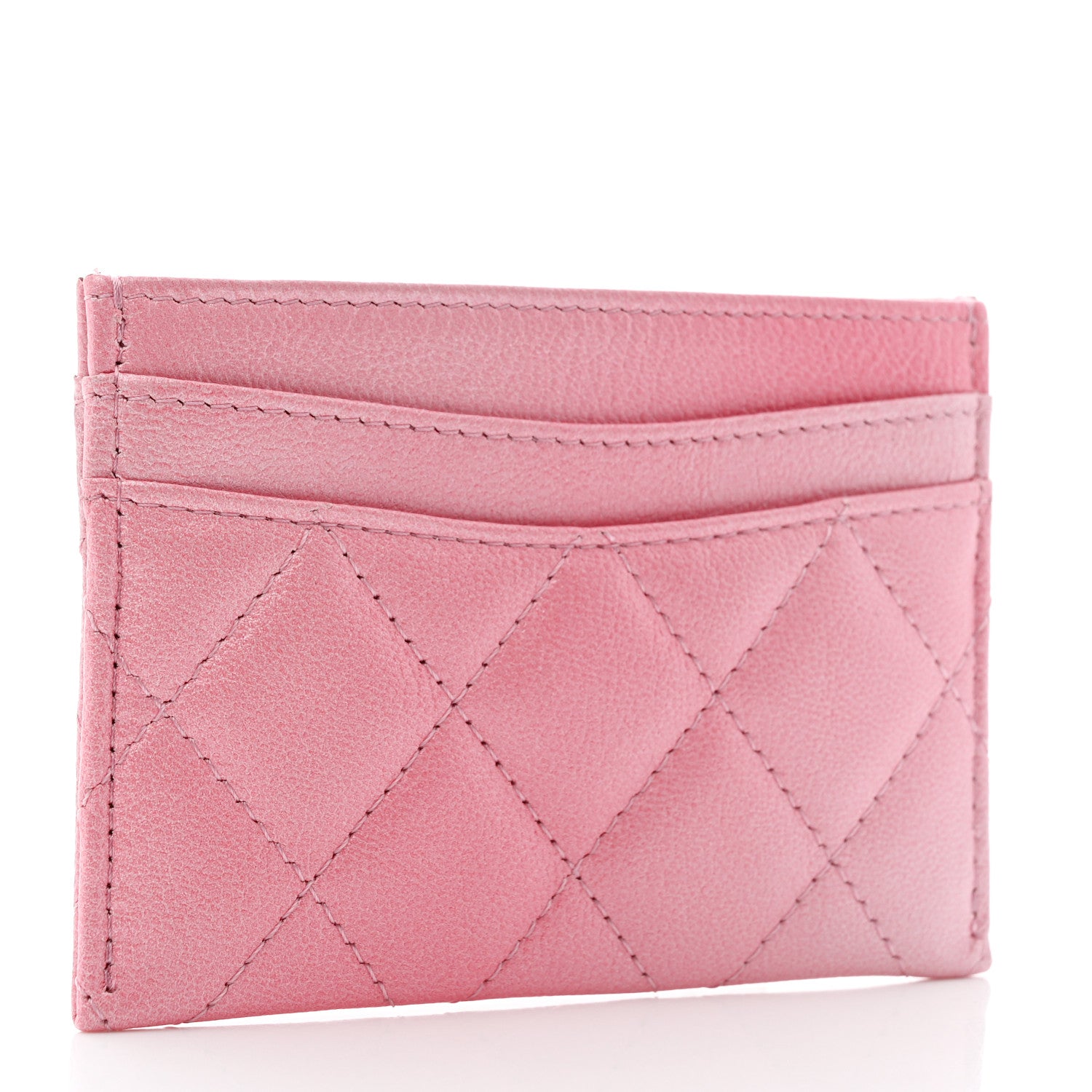 Chanel Cloudy Pearly Goatskin Quilted Card Holder Pink 3 of 9