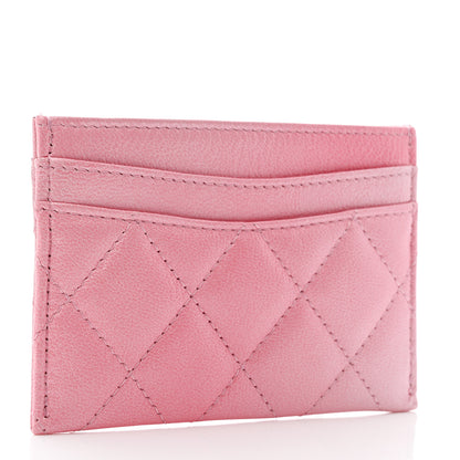 Chanel Cloudy Pearly Goatskin Quilted Card Holder Pink 3 of 9