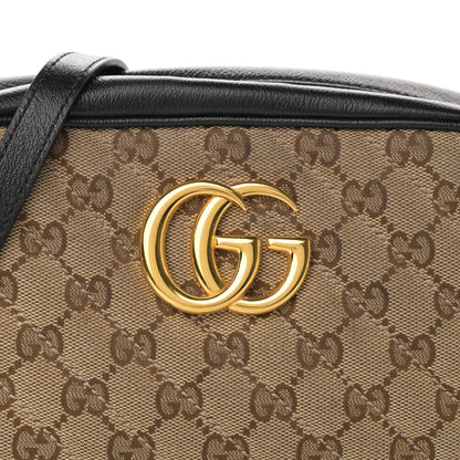 Gucci Monogram Matelasse Diagonal Small GG Marmont Chain Shoulder Bag Beige Black 8 of 12