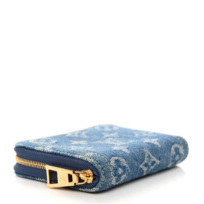 Louis Vuitton Denim Monogram Zippy Coin Purse Blue 4 of 6