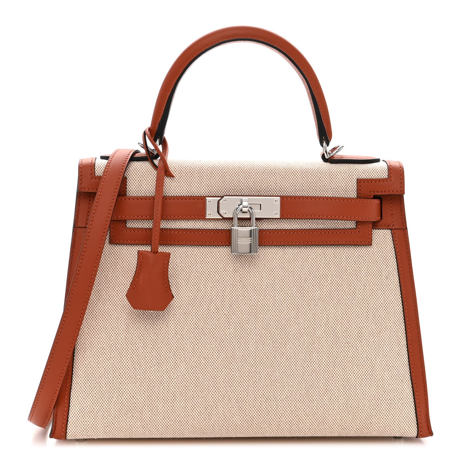 Hermes Toile Swift Verso Kelly Sellier 28 Cuivre Mauve Pale 1 of 12
