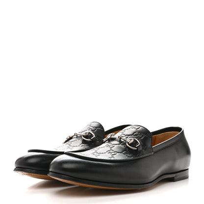 Gucci Real Betis Glamour GG Embossed Calfskin Mens Jordy Horsebit Loafers 9 Black 6 of 20