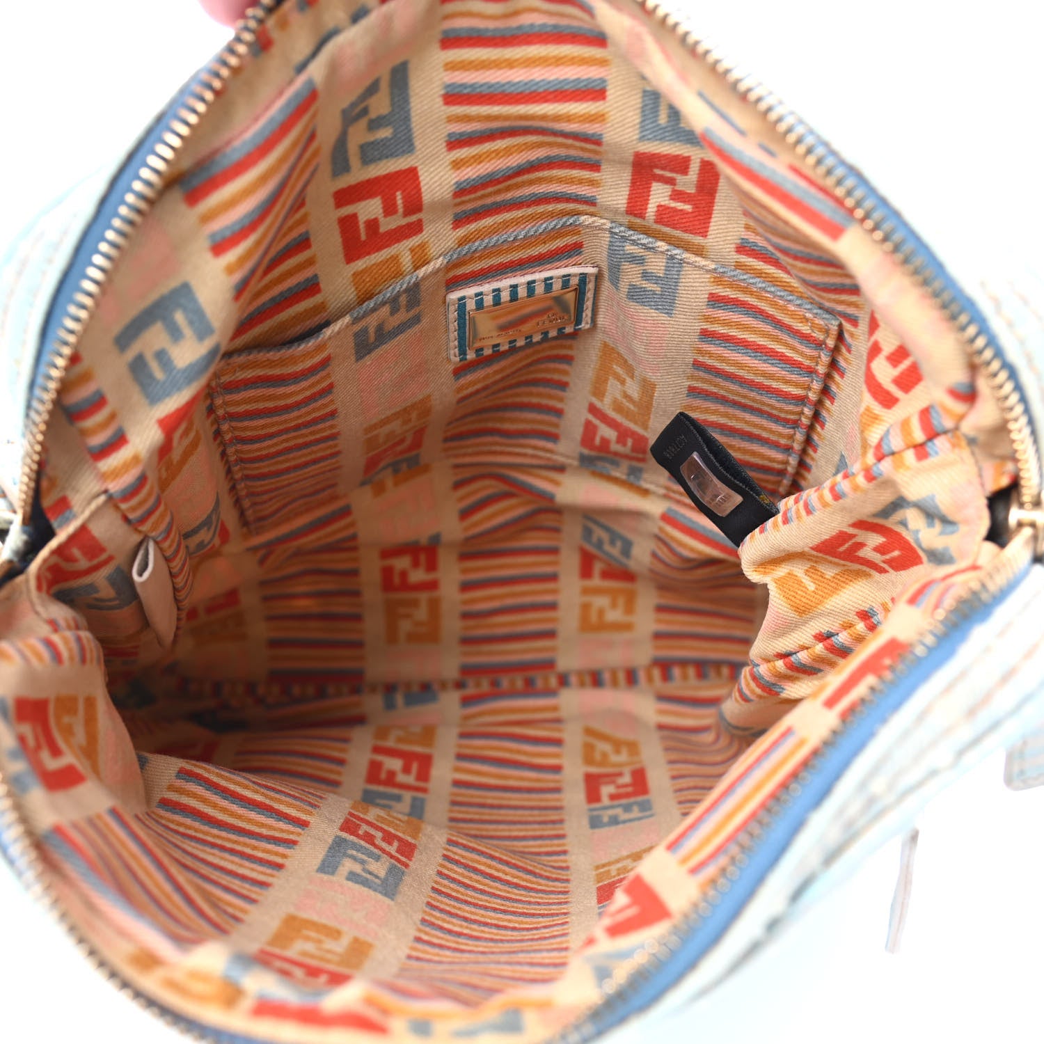 Fendi Denim Zucca Crossbody Bag Blue 4 of 4