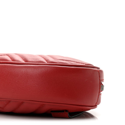 Gucci Calfskin Matelasse GG Marmont Belt Bag 85 34 Hibiscus Red 10 of 13