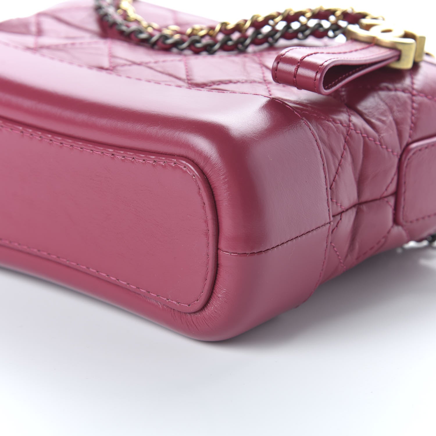 Chanel Aged Calfskin Quilted Small Gabrielle Hobo Dark Pink 7 of 10