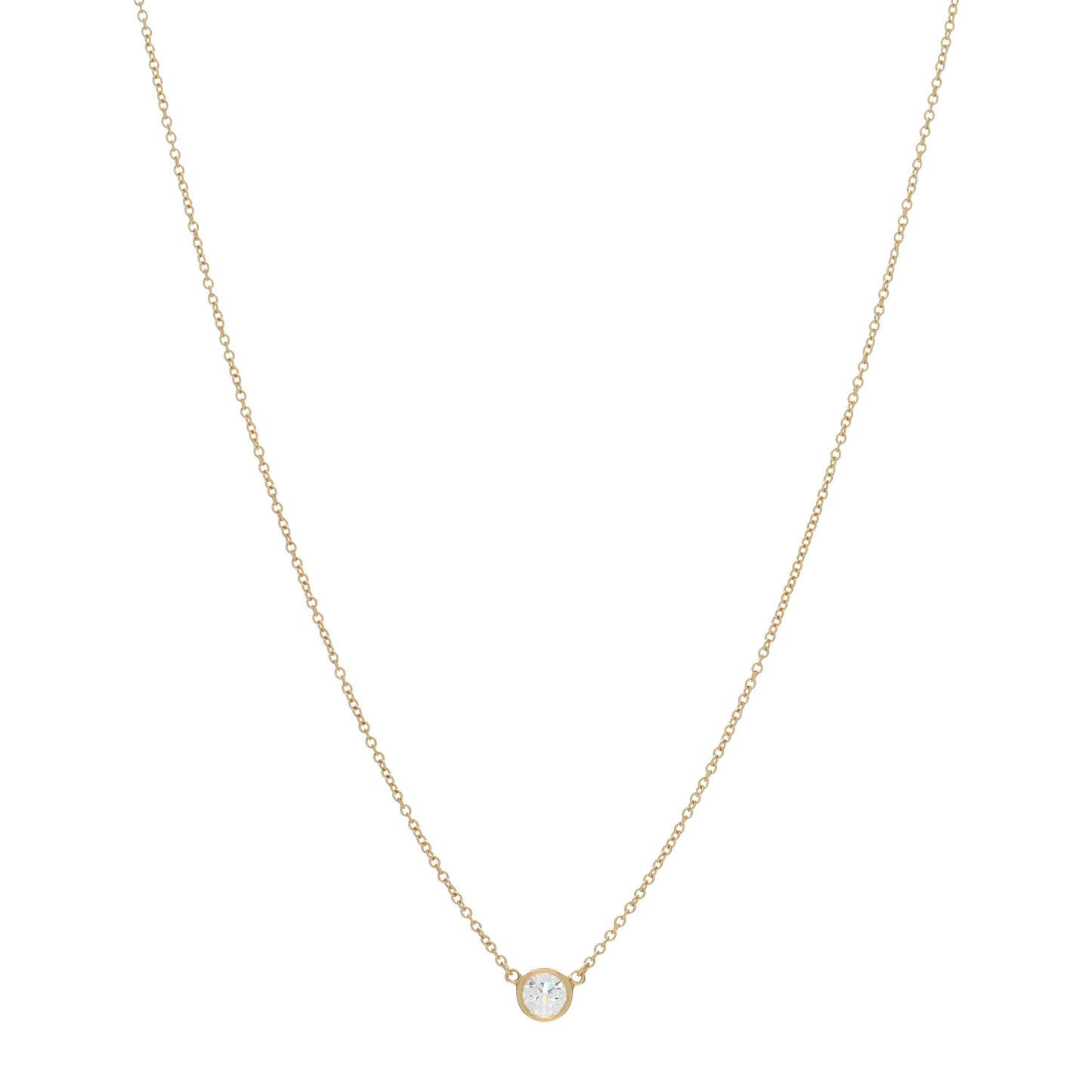 18K Yellow Gold Diamond .40ct Elsa Peretti Diamonds by the Yard Pendant Necklace