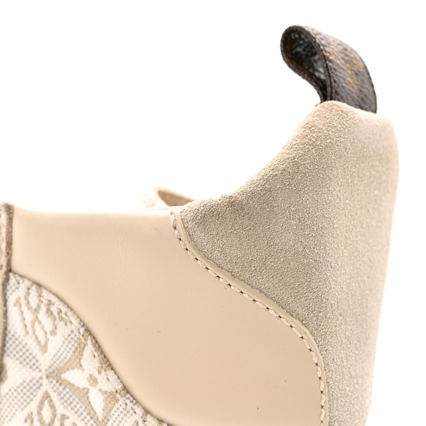 Suede Calfskin Jacquard Since 1854 Laureate Platform Desert Boots 37.5 Beige