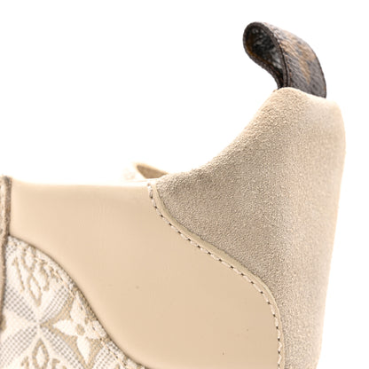 Louis Vuitton Suede Calfskin Jacquard Since 1854 Laureate Platform Desert Boots 37.5 Beige 13 of 15