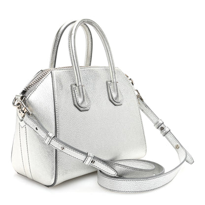 Givenchy Metallic Sugar Goatskin Mini Antigona Silver 3 of 10