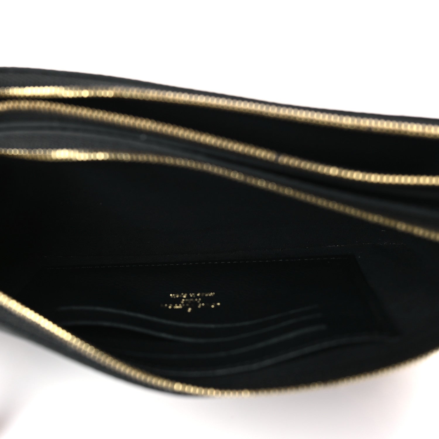 Louis Vuitton Empreinte Monogram Giant Double Zip Pochette Black Cream 6 of 10