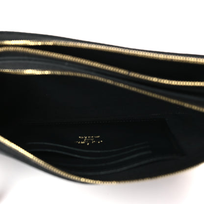 Louis Vuitton Empreinte Monogram Giant Double Zip Pochette Black Cream 6 of 10