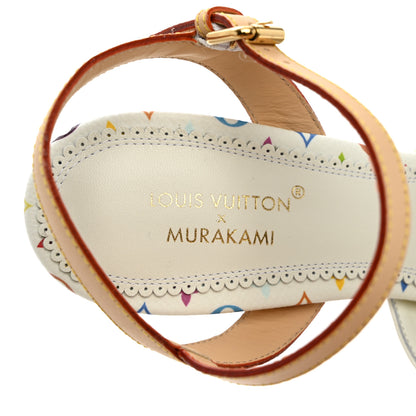 Louis Vuitton LV X TM Monogram Multicolor Helios Wedge Sandals 37 White 7 of 9