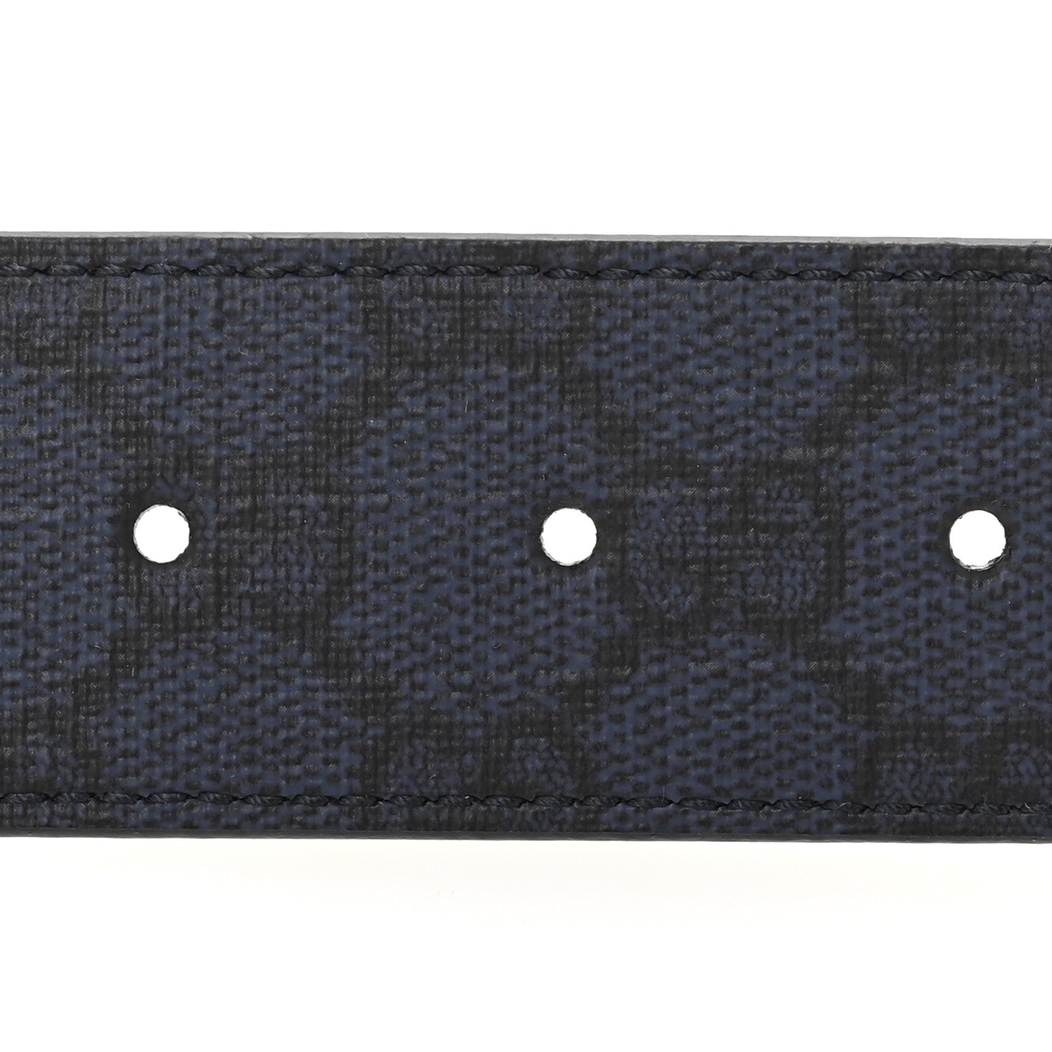 Gucci GG Supreme Monogram Plutone Calfskin Palladium Double G Reversible 37mm Belt 90 36 Black Blue 3 of 6