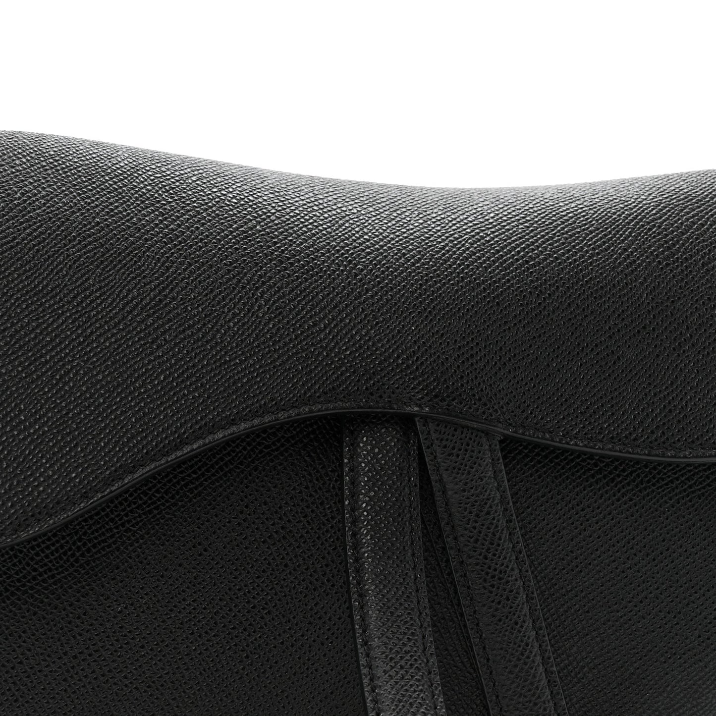 Grained Calfskin Saddle Bag Black