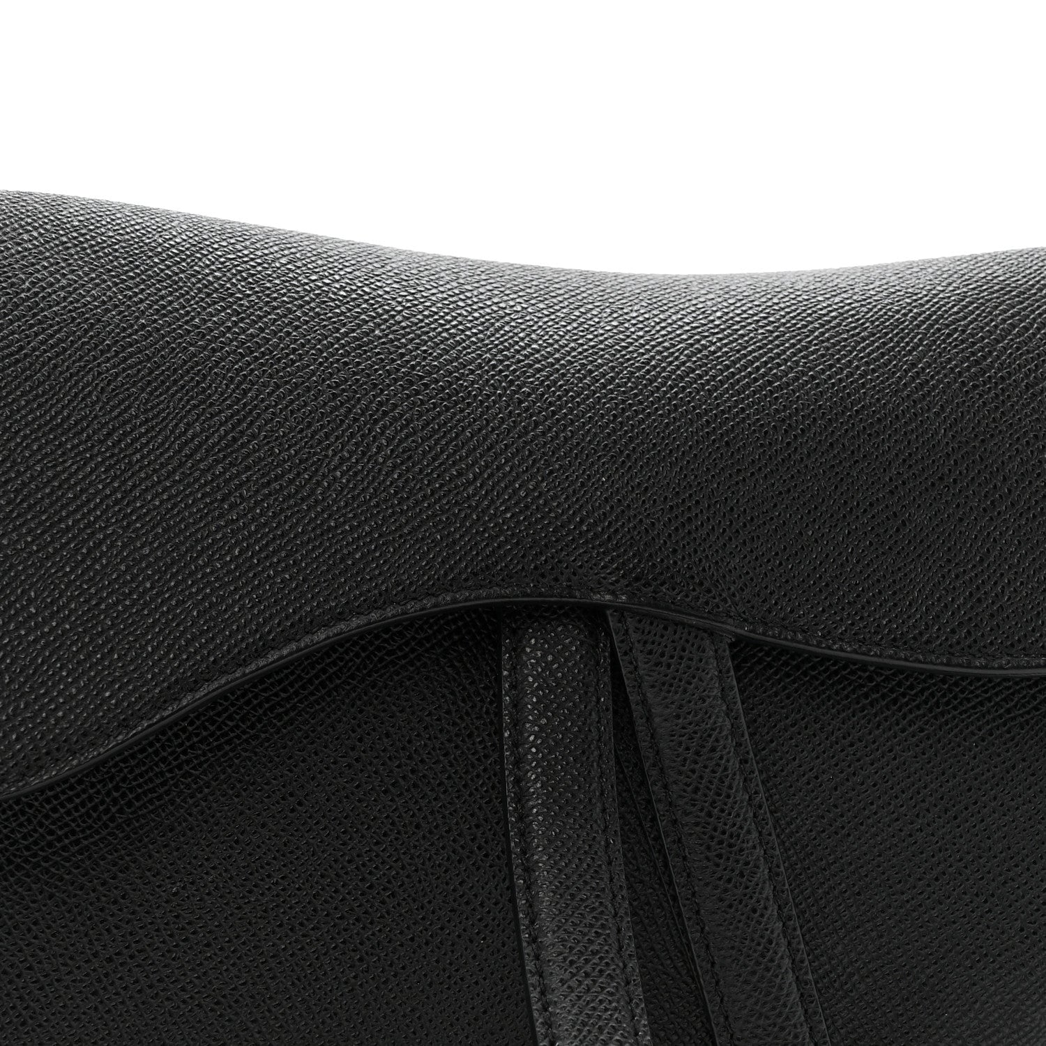 Christian Dior Grained Calfskin Saddle Bag Black 8 of 12