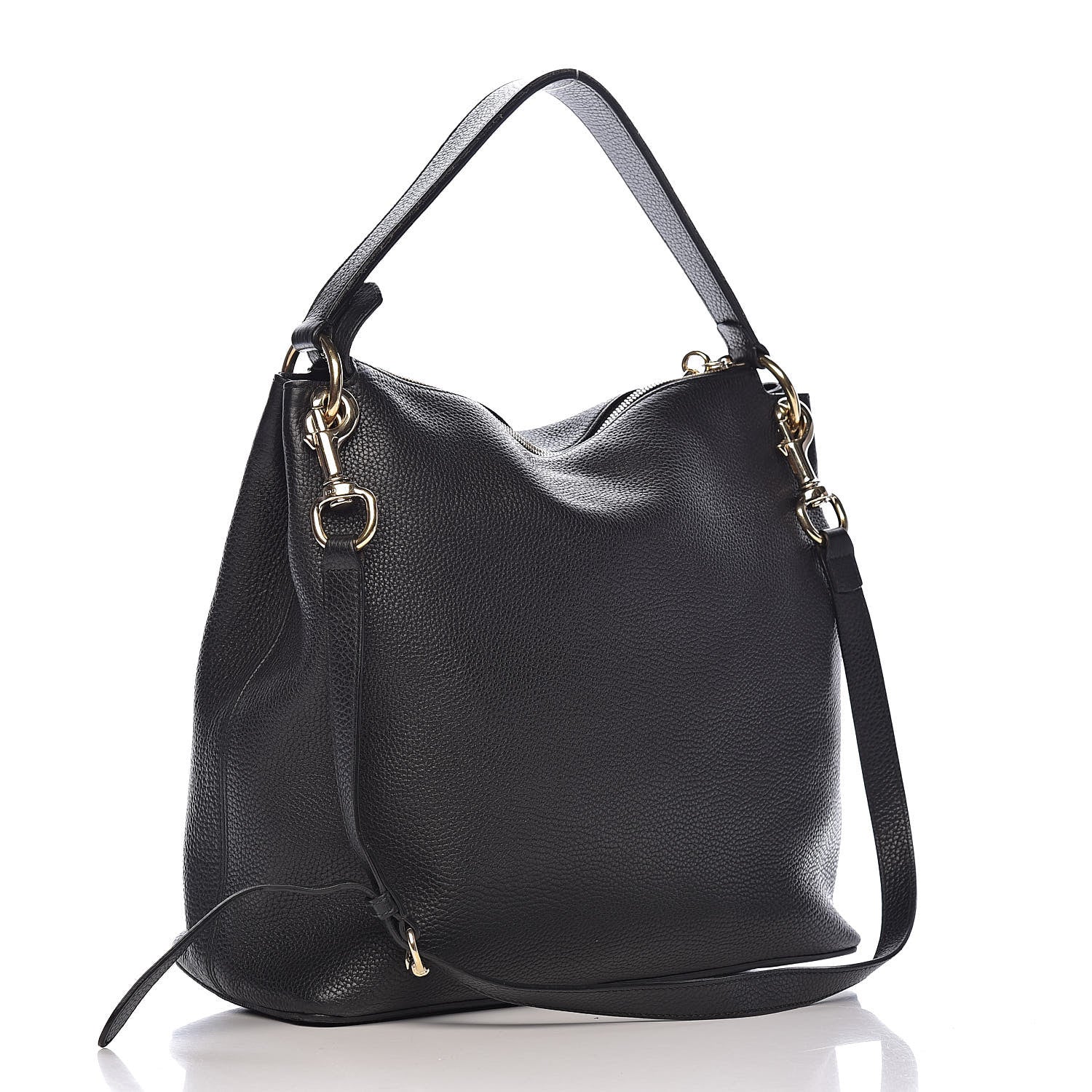 Gucci Pebbled Calfskin Large Soho Hobo Black 3 of 12