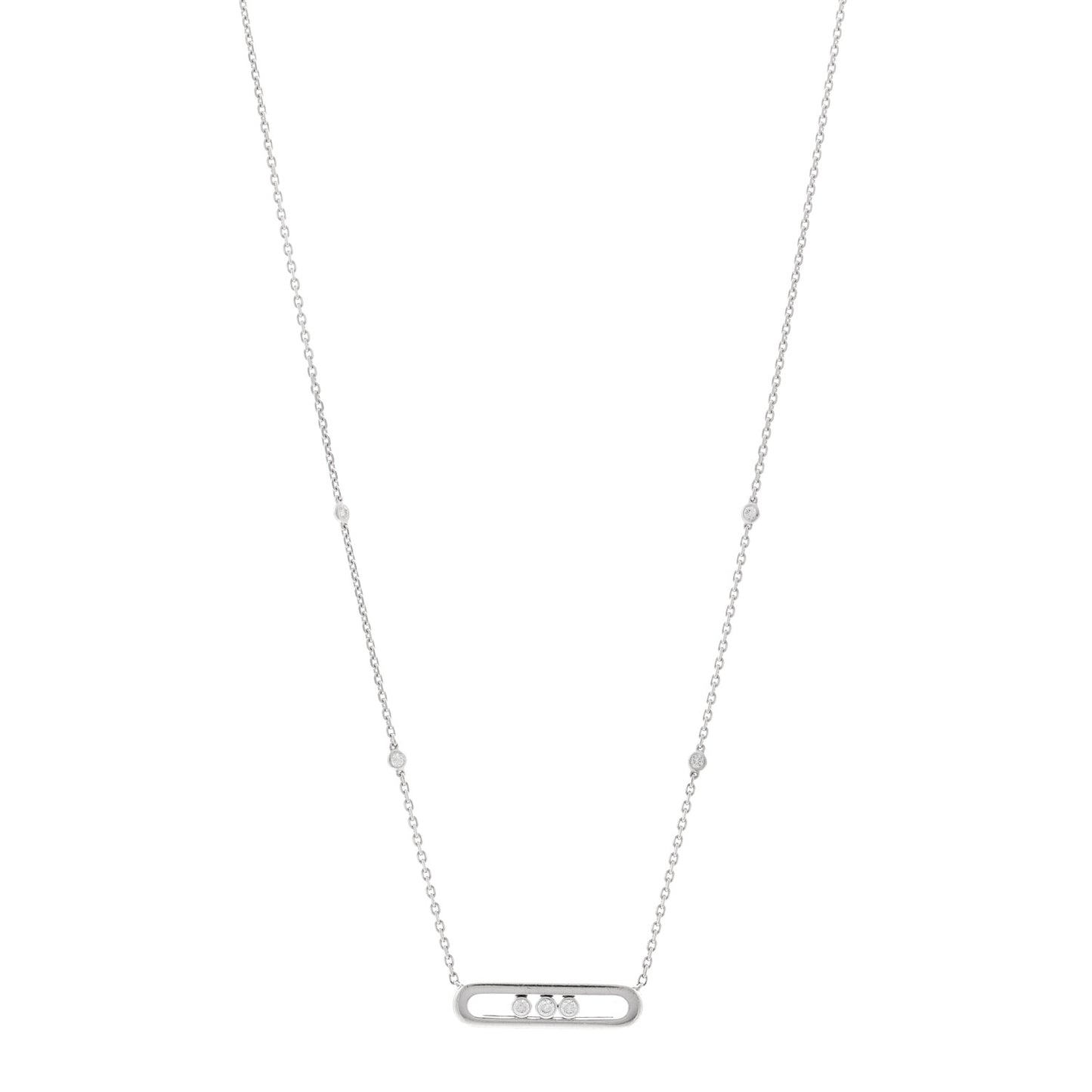 18K White Gold Diamond Baby Move Necklace