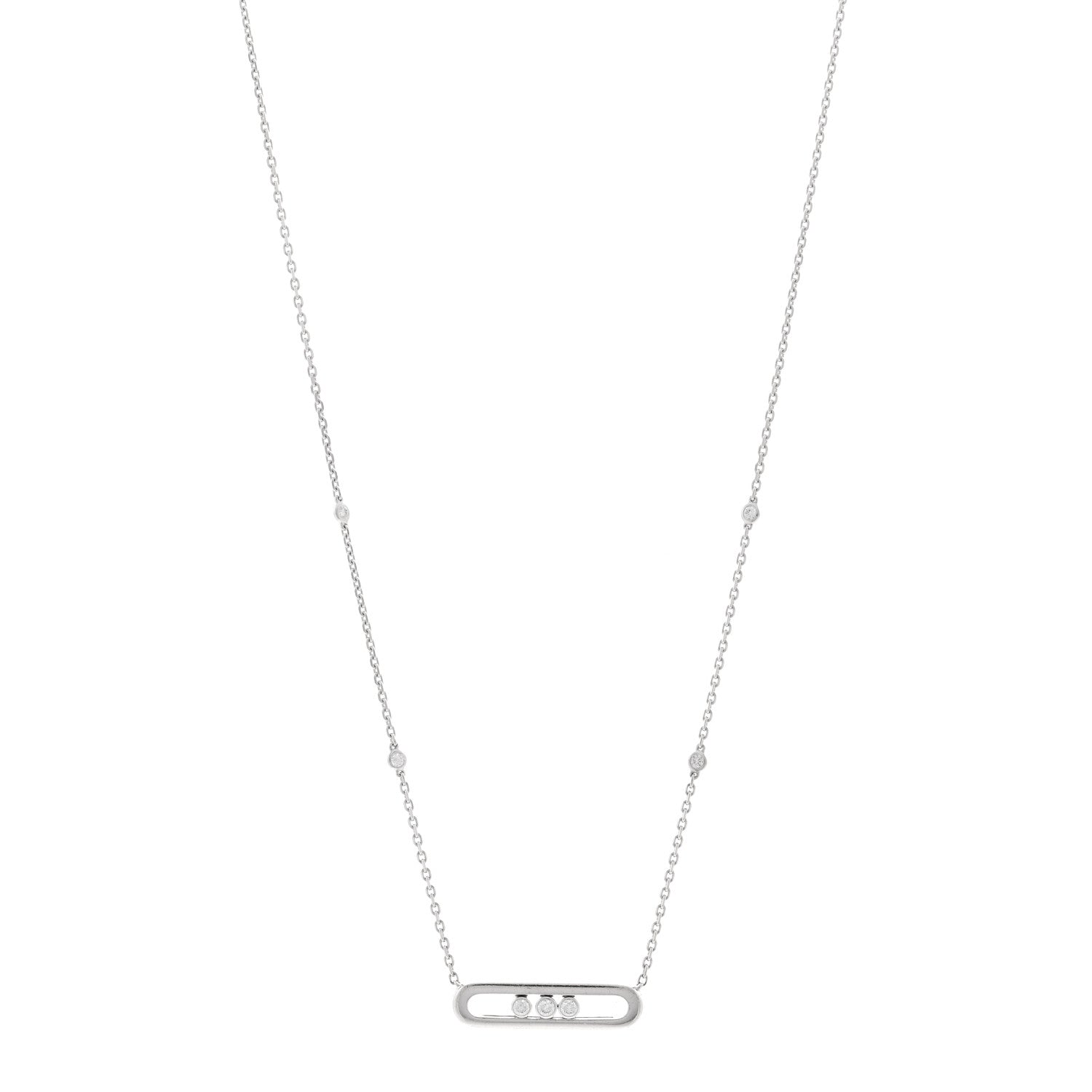 Messika 18K White Gold Diamond Baby Move Necklace 1 of 4