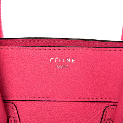 Celine Drummed Calfskin Mini Luggage Fluo Pink 12 of 12